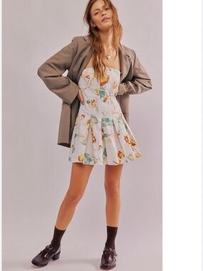 Free People make me smile Floral Mini Dress